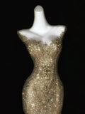Sparkly Wedding Dress Mermaid Scoop Sequin Long Silver Corset Back Wedding Dresses Brides Dress Bridal Gowns HZ1121