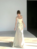 Simple Wedding Dress Sheath Off The Shoulder Summer Long White Wedding Dresses Bride Dress Bridal Gowns HZ1121